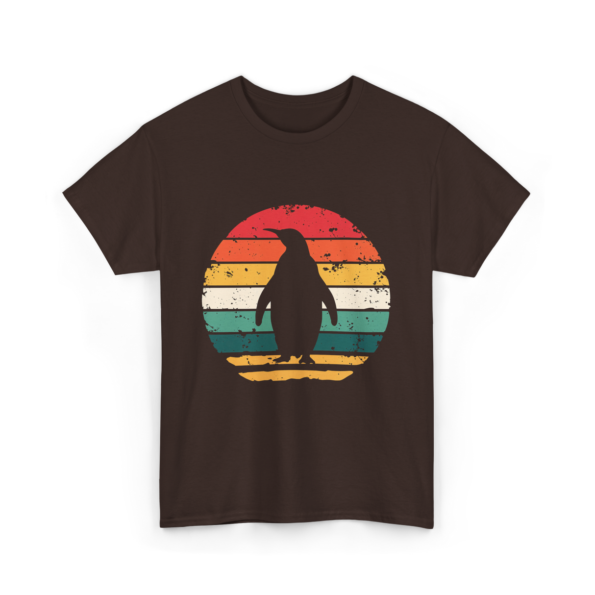 Vintage Penguins Sunset Penguins T-Shirt - Dark Chocolate