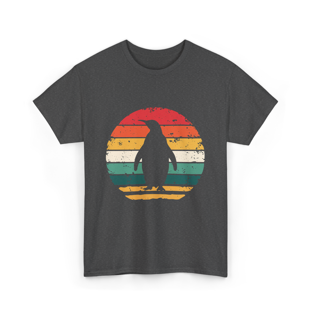 Vintage Penguins Sunset Penguins T-Shirt - Dark Heather