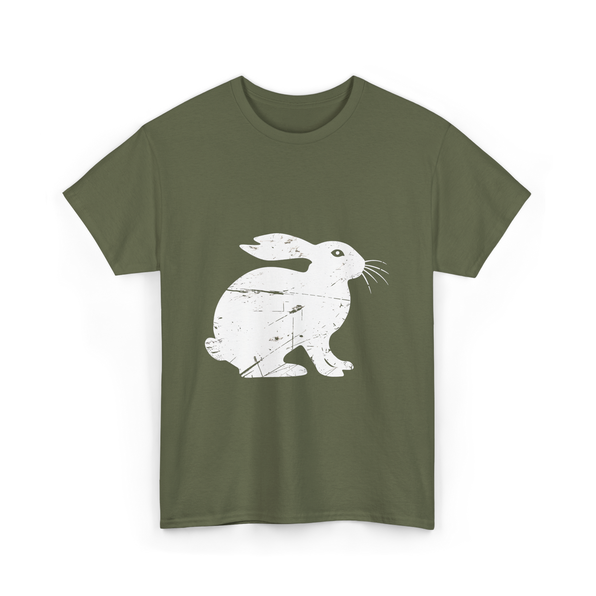 Vintage Rabbit Distressed Rabbit T-Shirt - Military Green