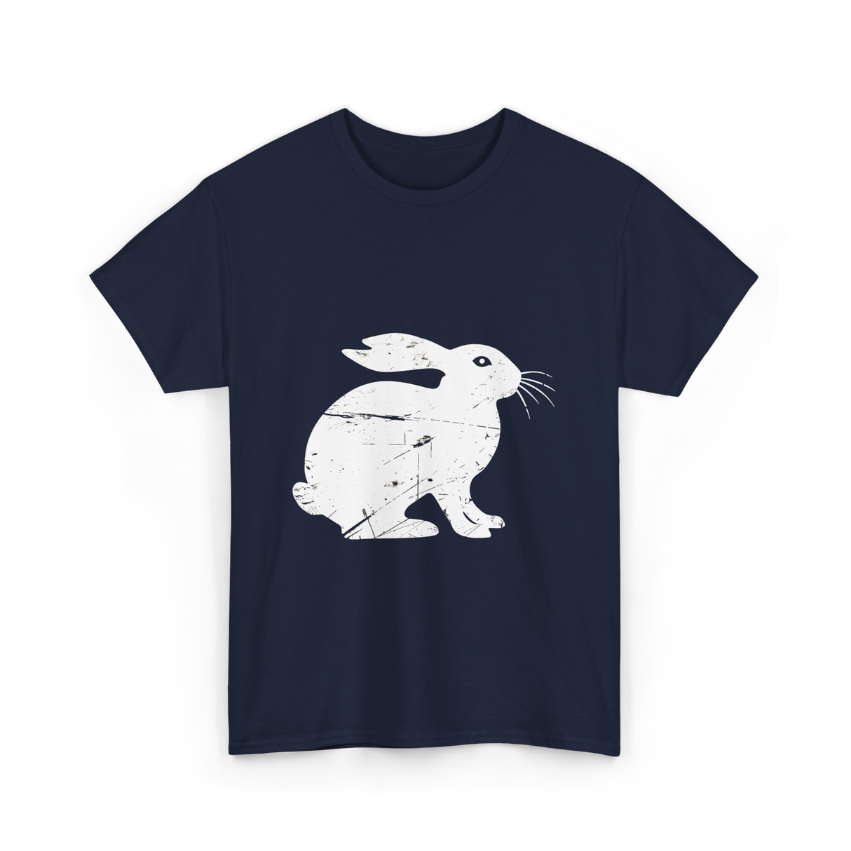 Vintage Rabbit Distressed Rabbit T-Shirt - Navy