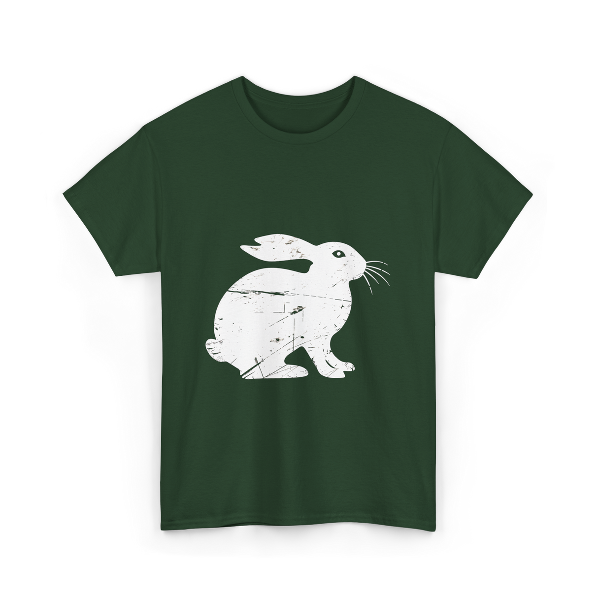 Vintage Rabbit Distressed Rabbit T-Shirt - Forest Green
