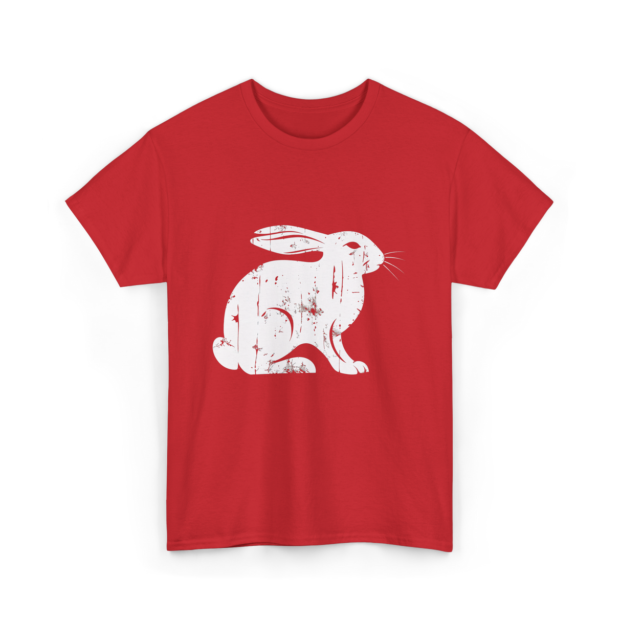 Vintage Rabbit Rabbit Design T-Shirt - Red