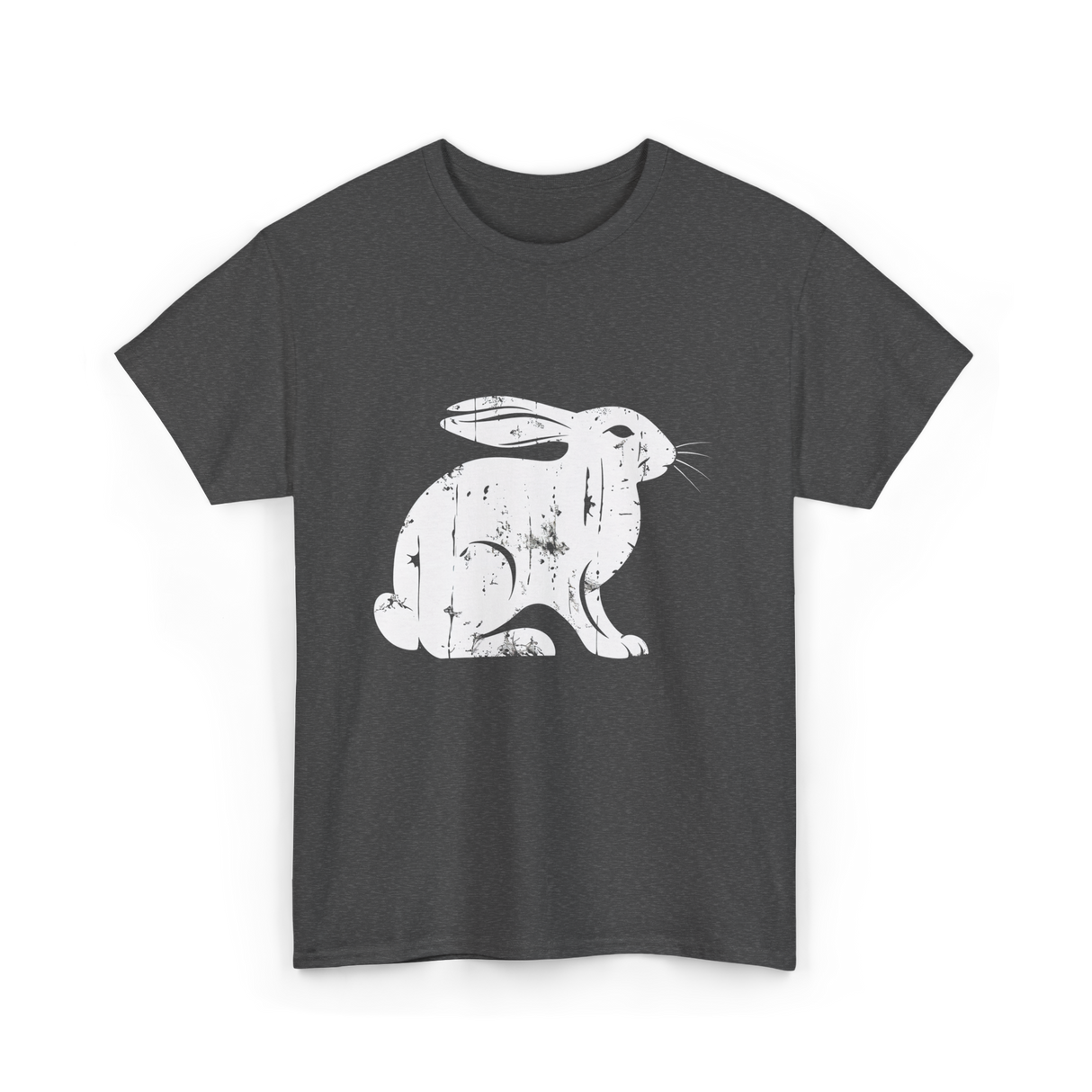 Vintage Rabbit Rabbit Design T-Shirt - Dark Heather