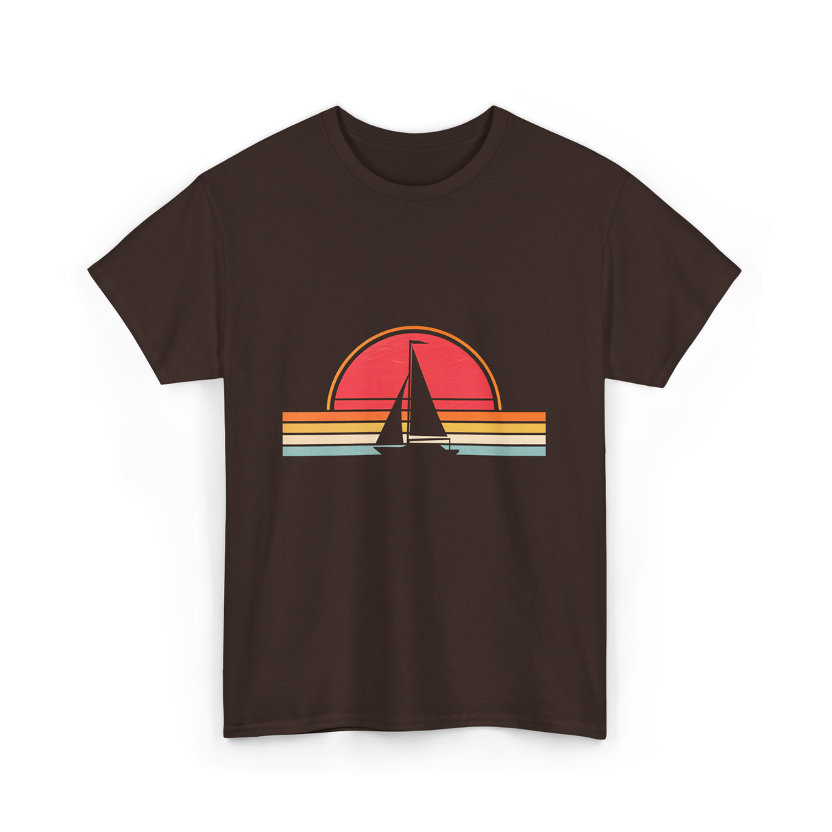 Vintage Sailing Boat Sailing T-Shirt - Dark Chocolate