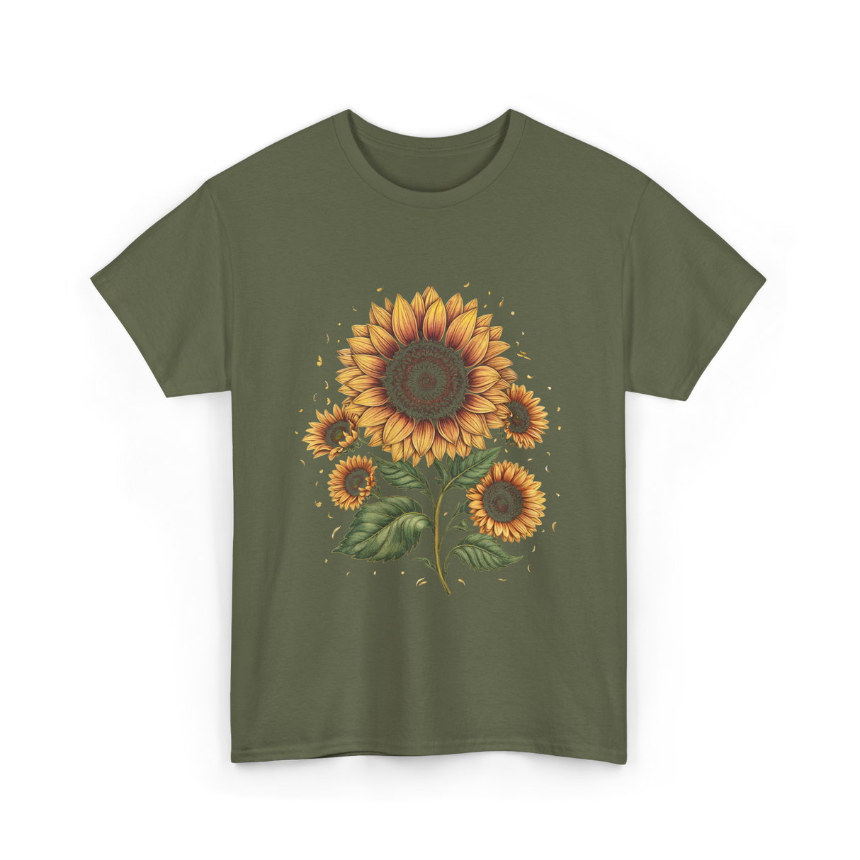 Vintage Sunflower T-Shirt - Military Green