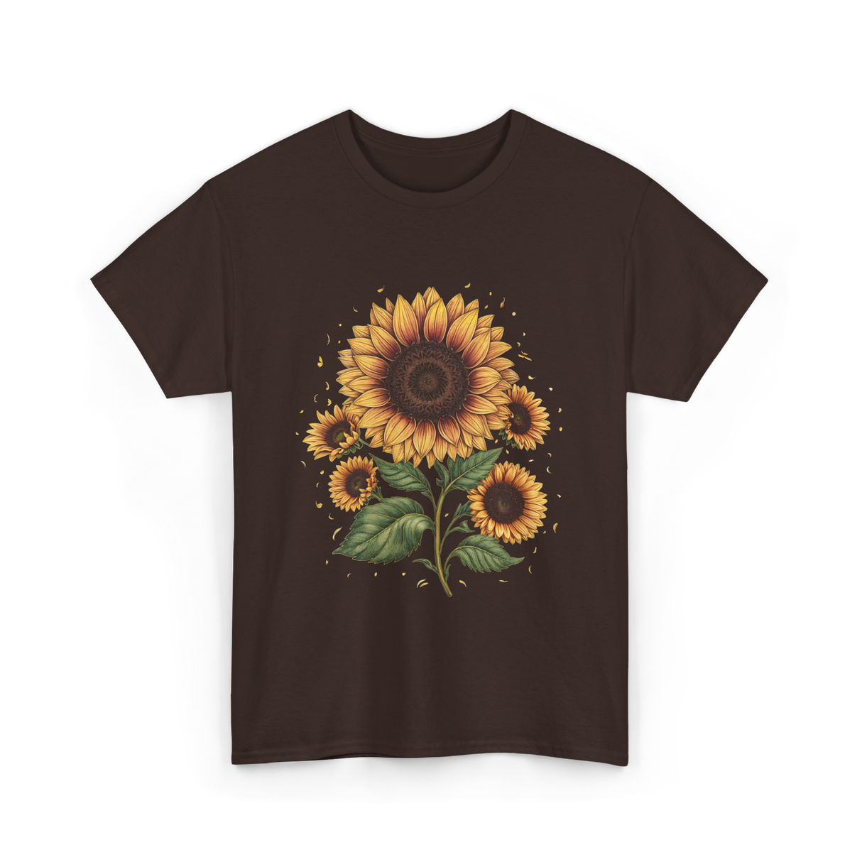 Vintage Sunflower T-Shirt - Dark Chocolate