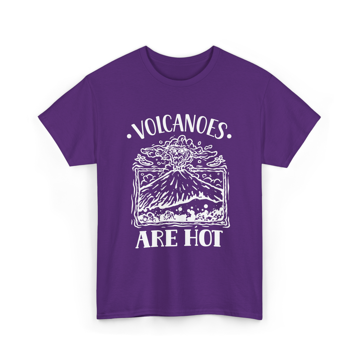 Volcanoes Are Hot Geology T-Shirt - Purple