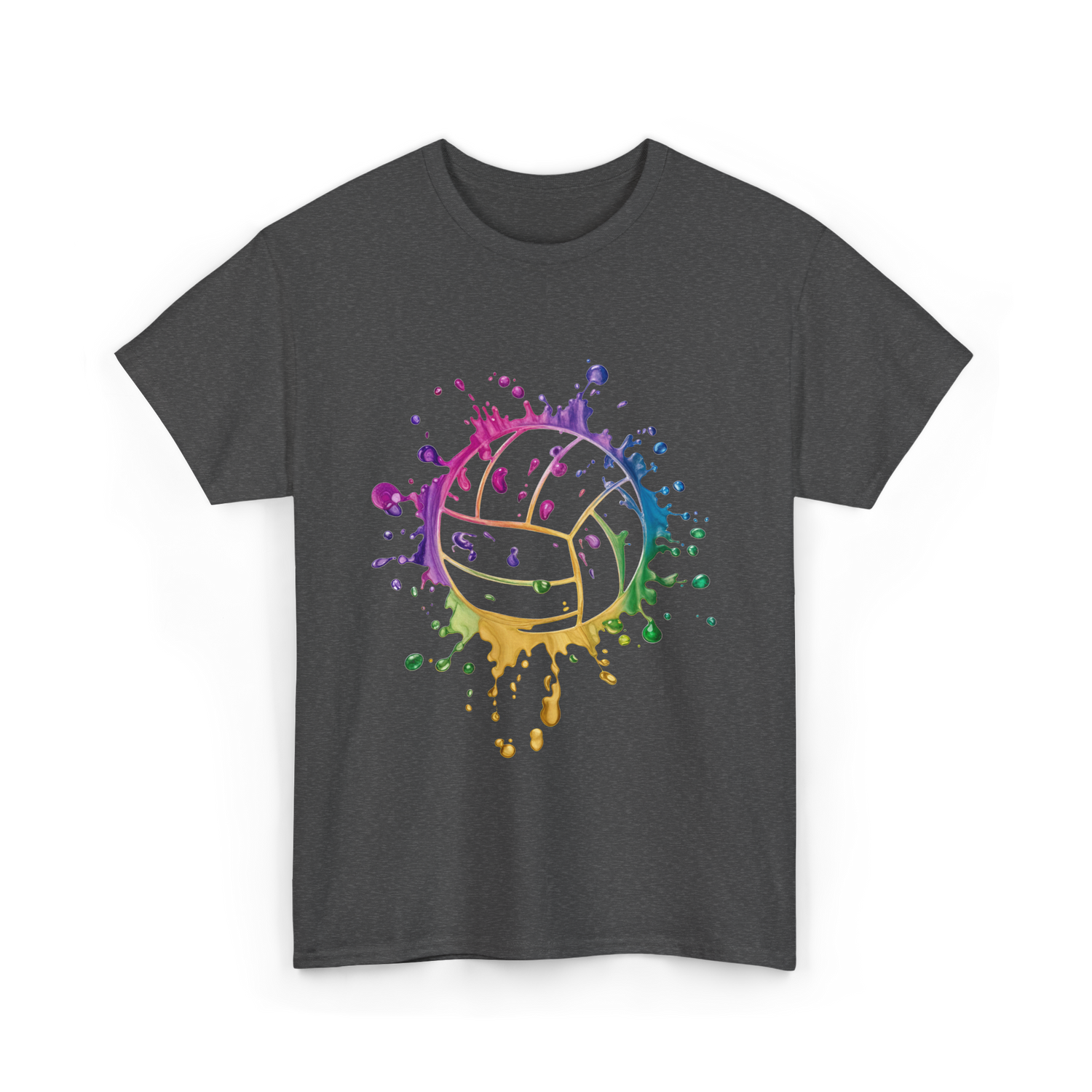 Volleyball Tie Dye Art Vollyball T-Shirt - Dark Heather