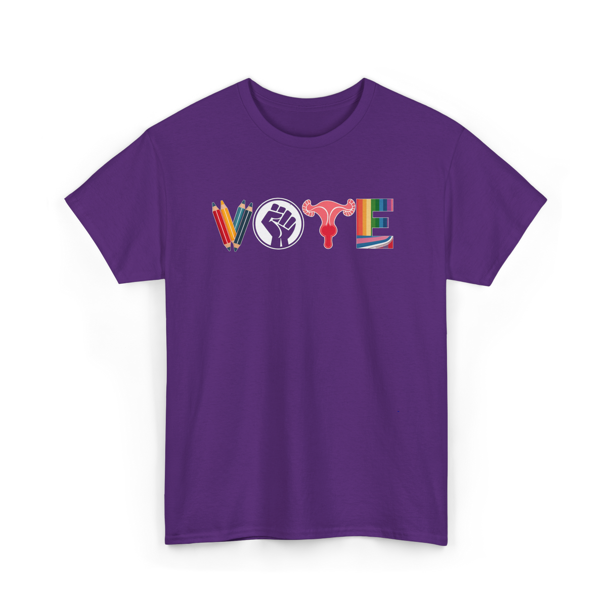 Vote Empower Rights Equality T-Shirt - Purple