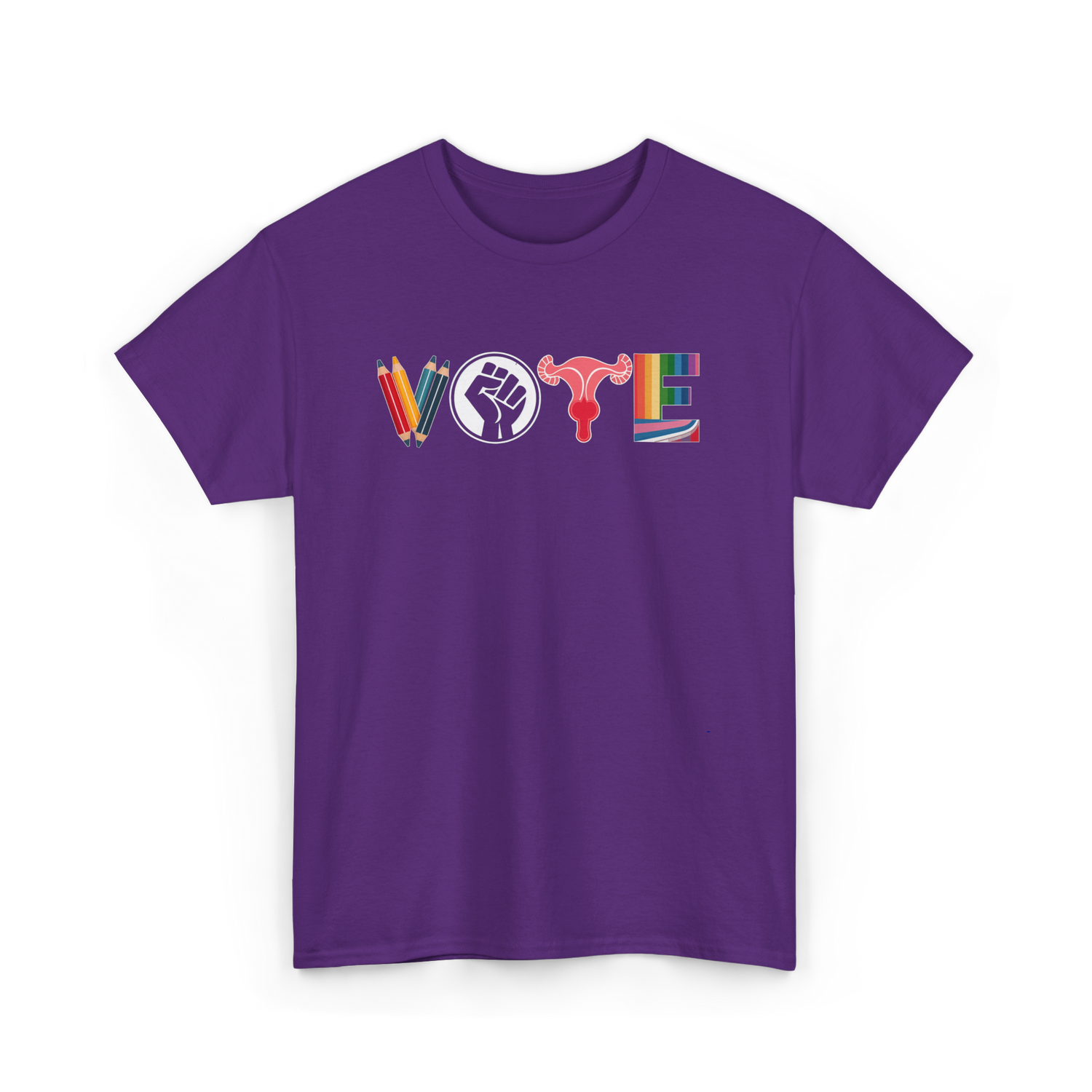 Vote Empower Rights Equality T-Shirt - Purple