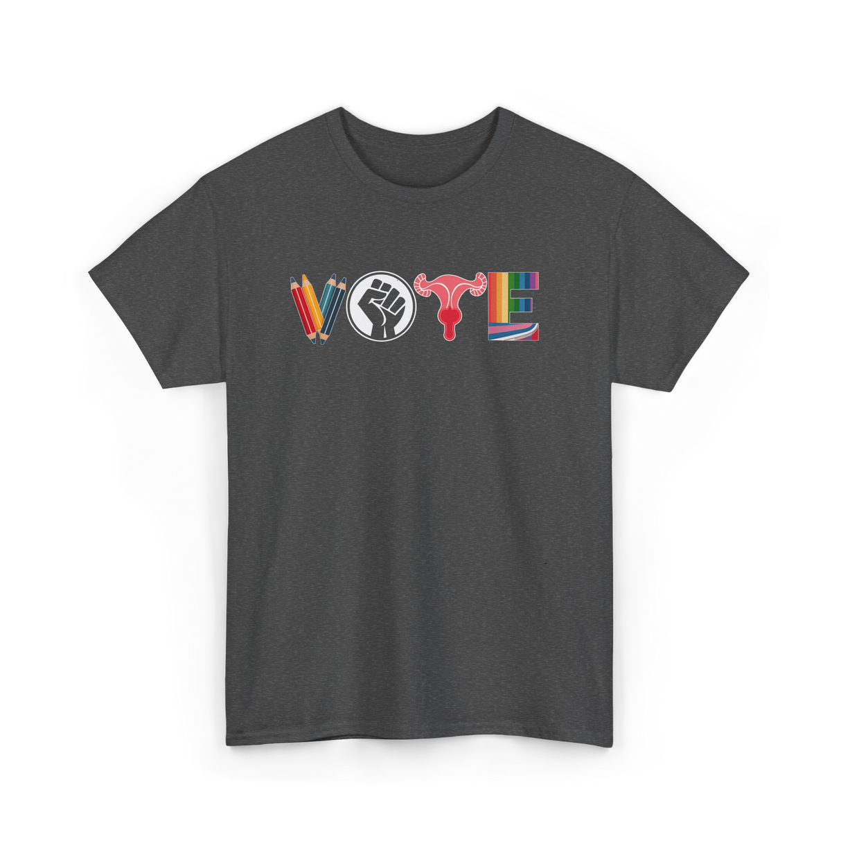Vote Empower Rights Equality T-Shirt - Dark Heather