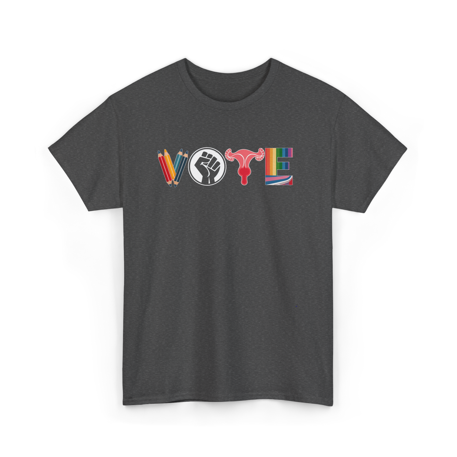 Vote Empower Rights Equality T-Shirt - Dark Heather