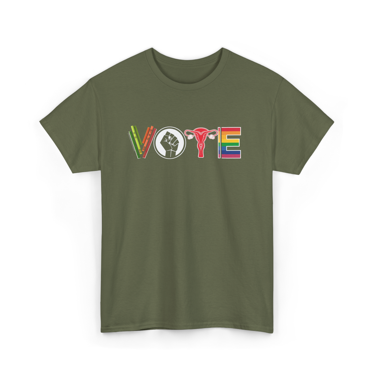 Vote Equality Activism T-Shirt - Military Green