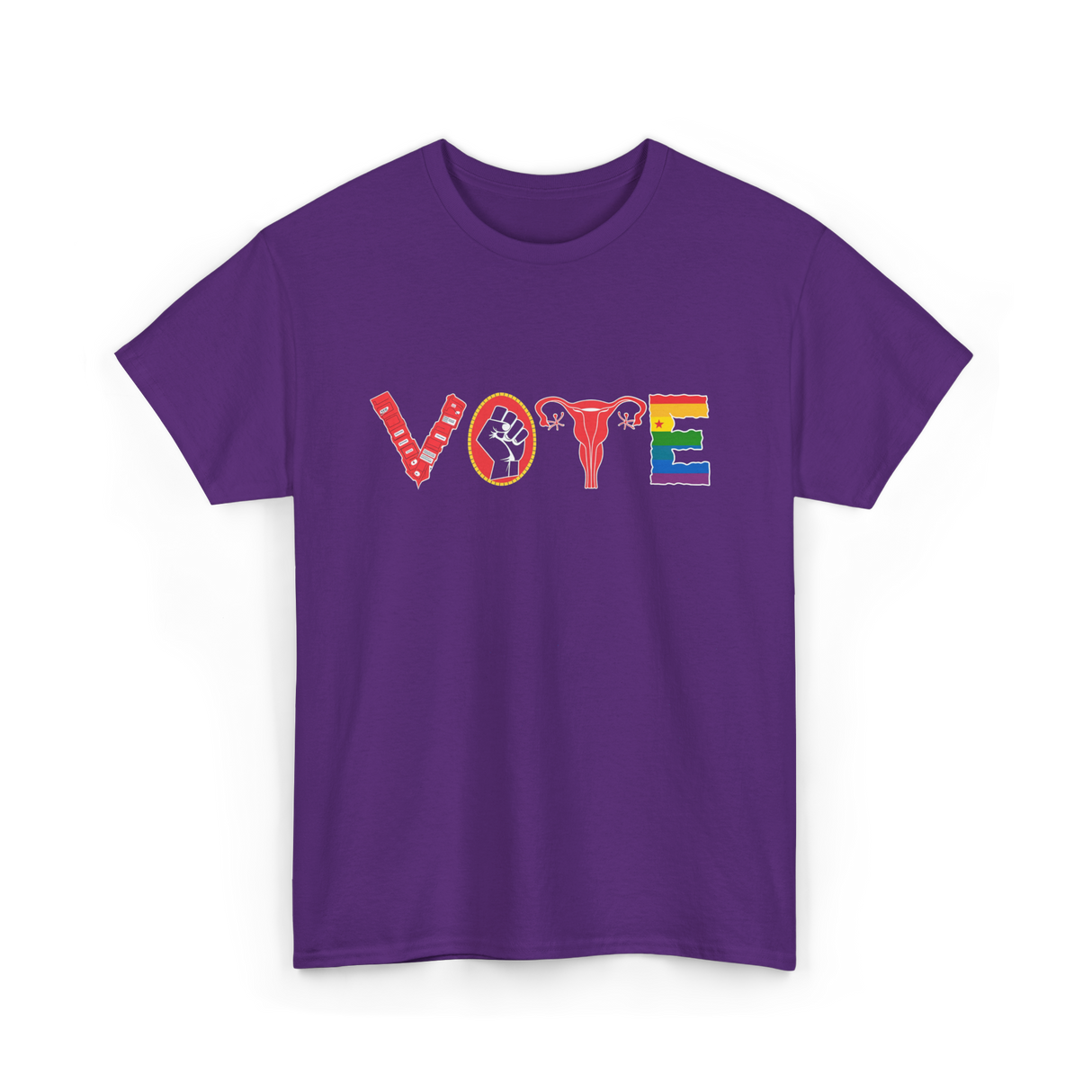 Vote Ovaries Activism LGBTQ Feminism T-Shirt - Purple