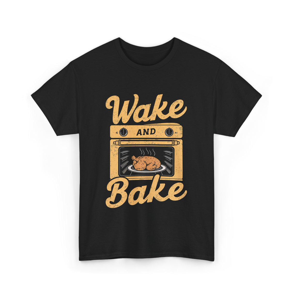 Wake Bake Cooking Meal Feast T-Shirt - Black