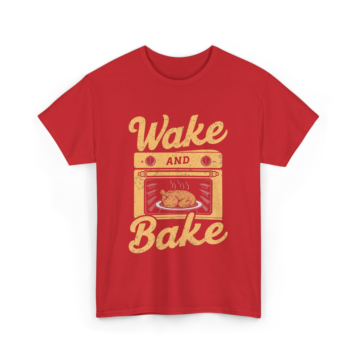 Wake Bake Cooking Meal Feast T-Shirt - Red
