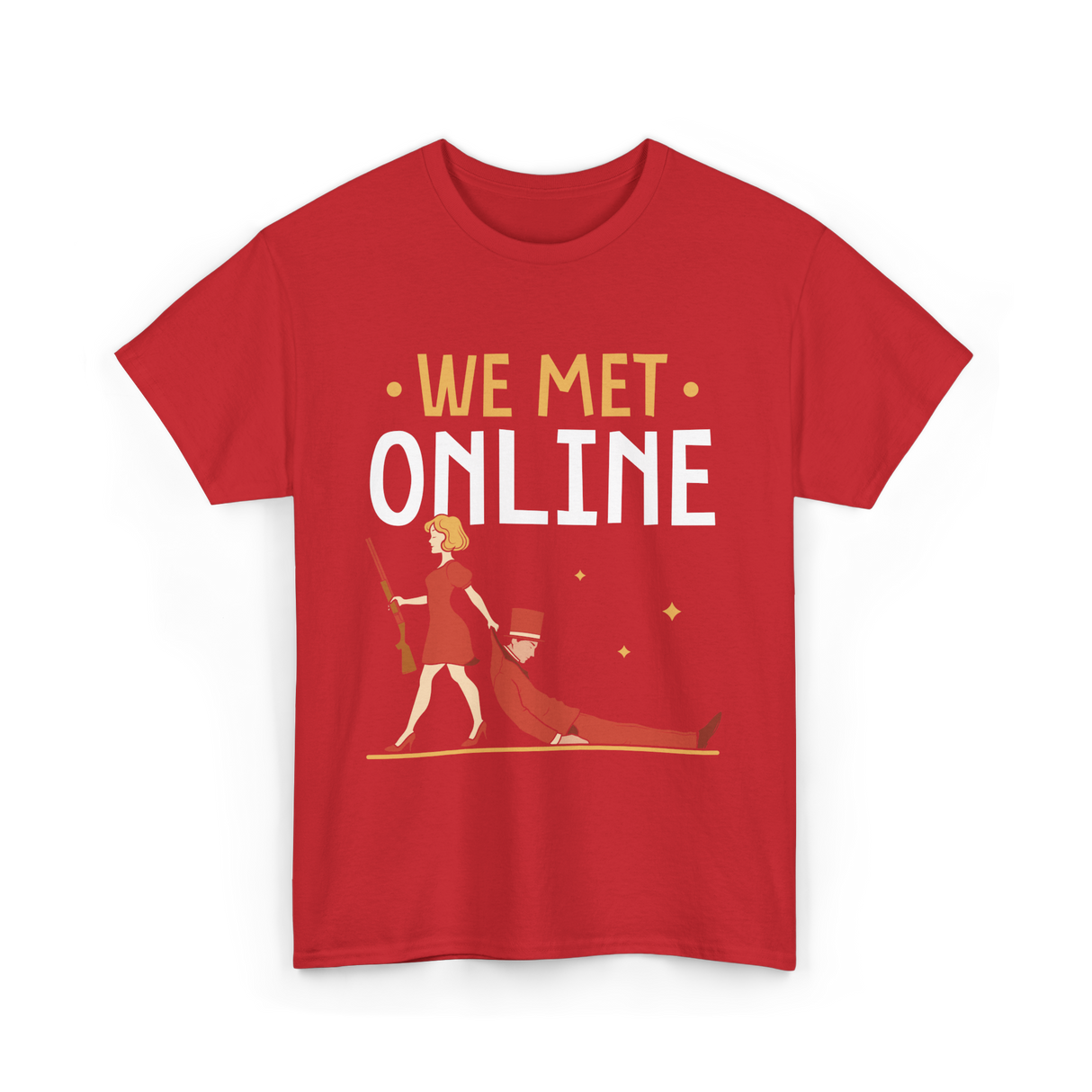 We Met Online Online Dating T-Shirt - Red
