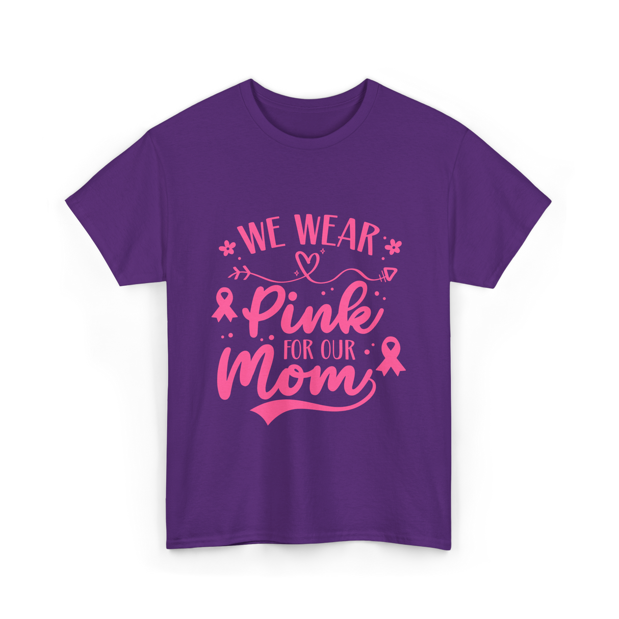 We Wear Pink Awareness Mom T-Shirt - Purple