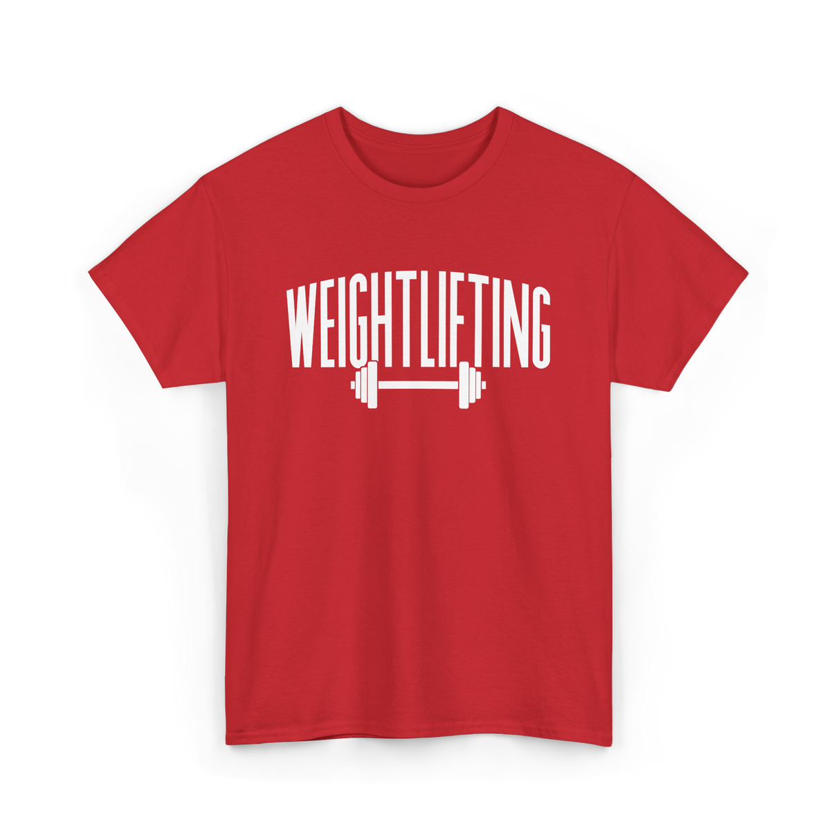 Weightlifting Barbell Fitness T-Shirt - Red