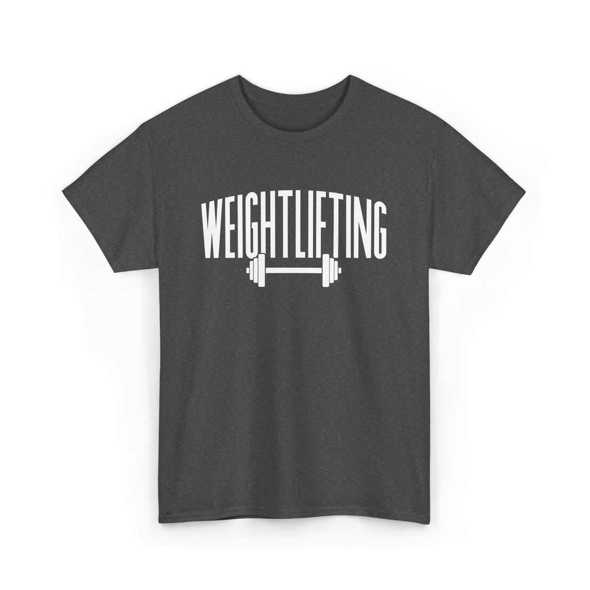 Weightlifting Barbell Fitness T-Shirt - Dark Heather