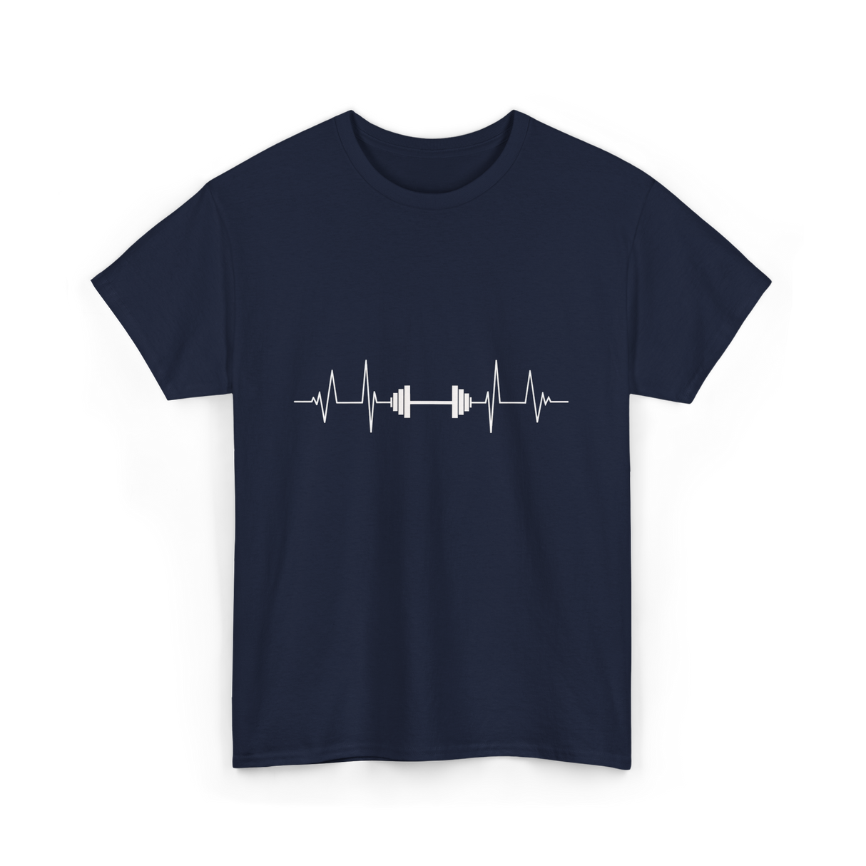 Weightlifting Heartbeat Fitness Gym T-Shirt - Navy