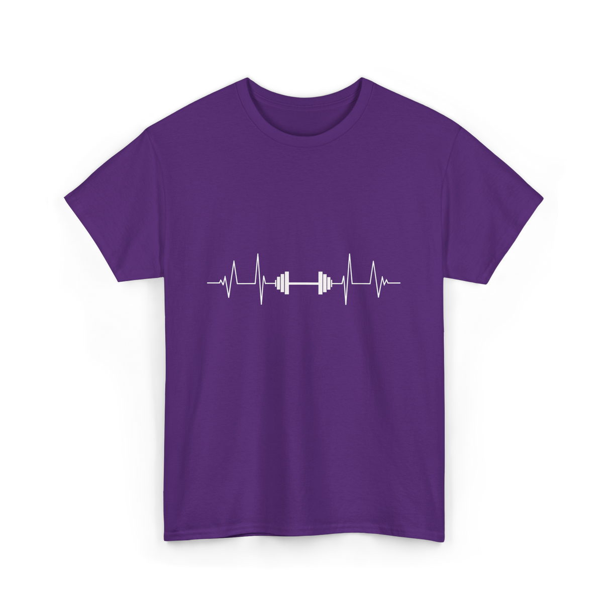 Weightlifting Heartbeat Fitness Gym T-Shirt - Purple