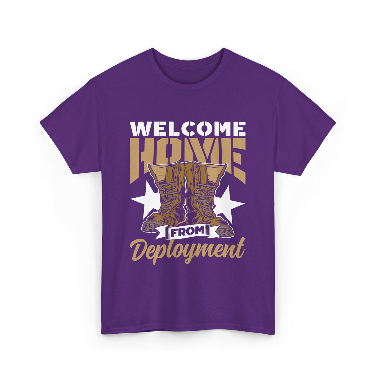 Welcome Home Deployment Military T-Shirt - Purple