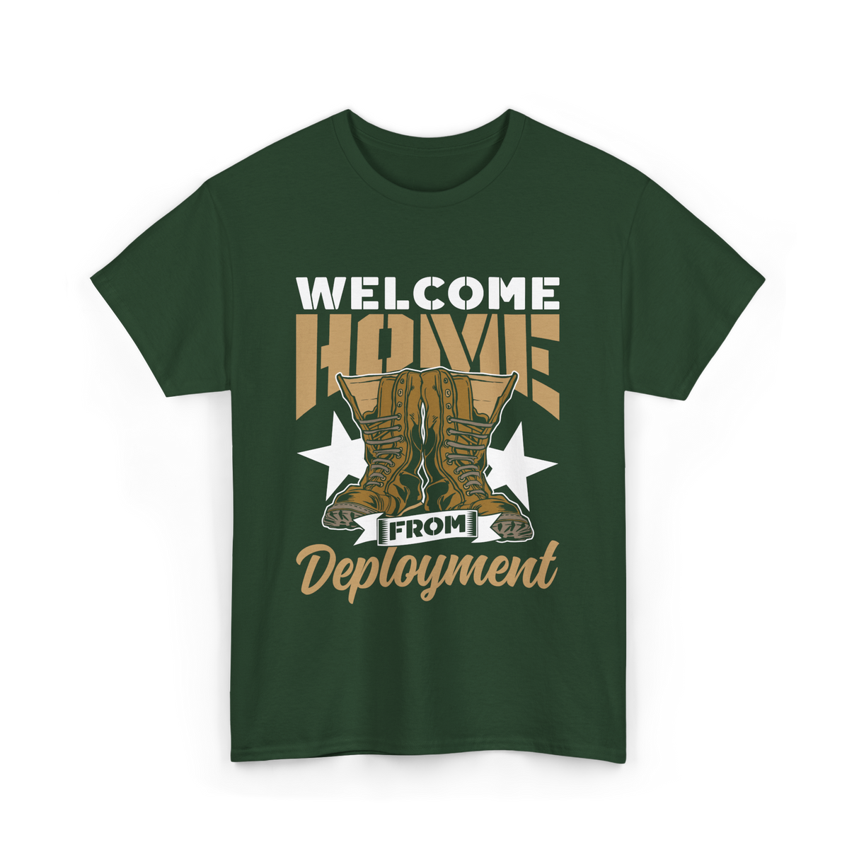 Welcome Home Deployment Military T-Shirt - Forest Green