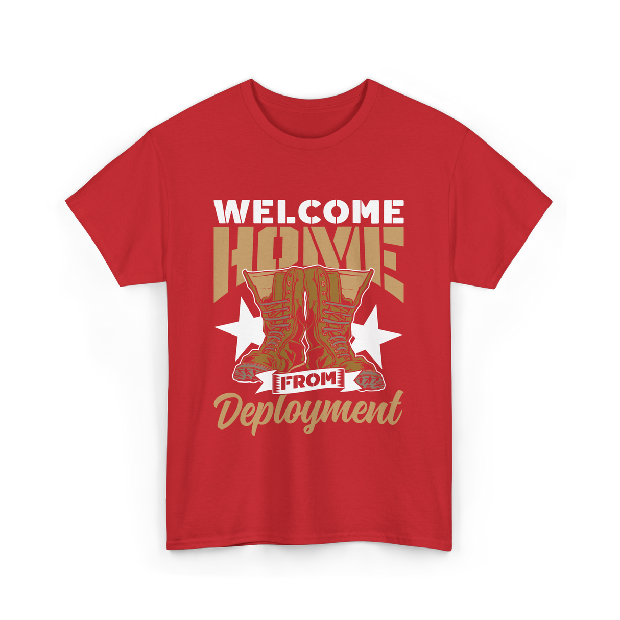 Welcome Home Deployment Military T-Shirt - Red