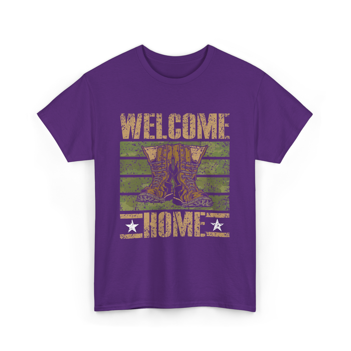 Welcome Home Military Soldiers T-Shirt - Purple