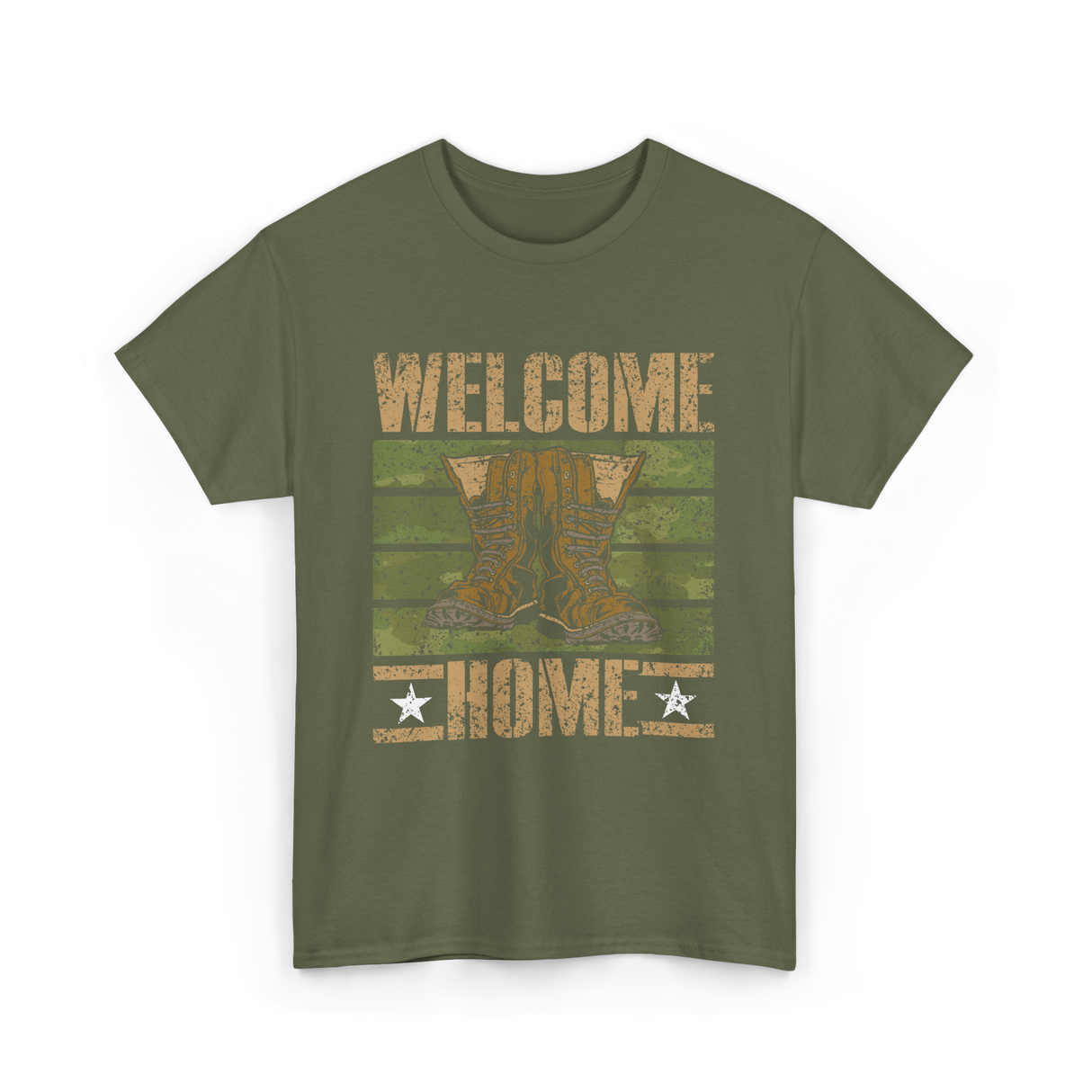 Welcome Home Military Soldiers T-Shirt - Military Green
