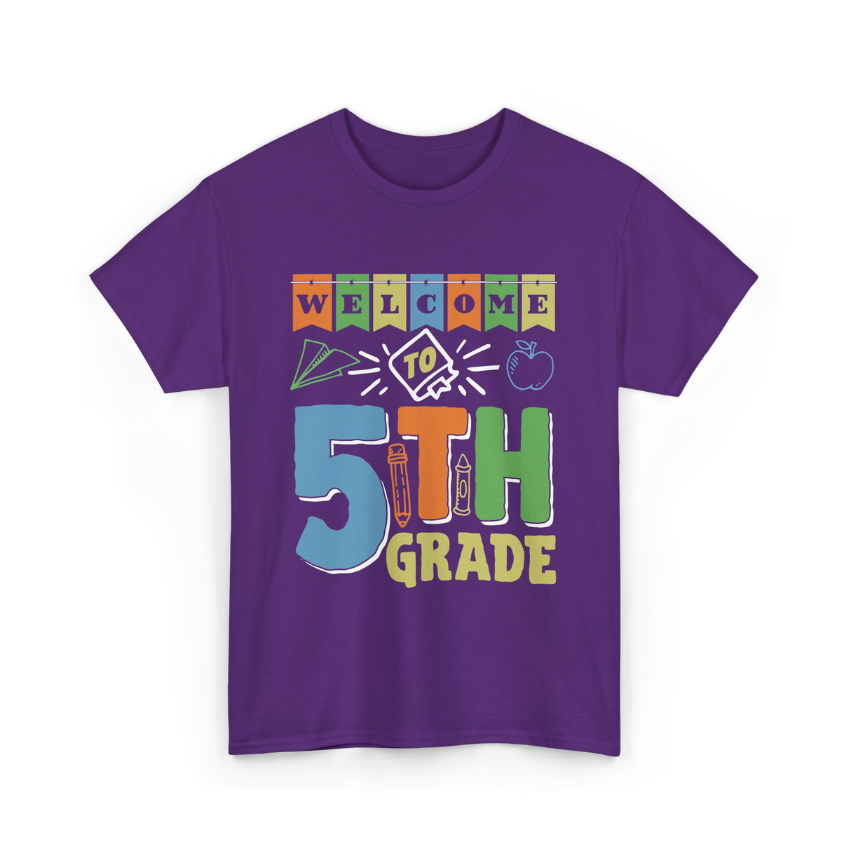 Welcome To 5th Grade School Grader T-Shirt - Purple