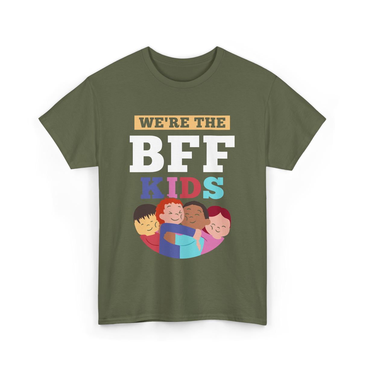 We'Re The Bff Kids Friendship T-Shirt - Military Green