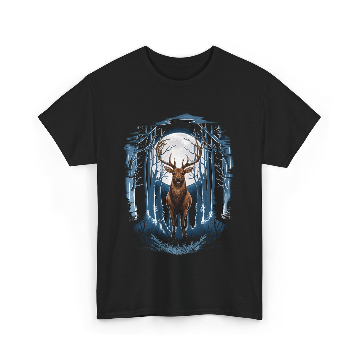 Whitetail Buck Deer Hunting T-Shirt - Black