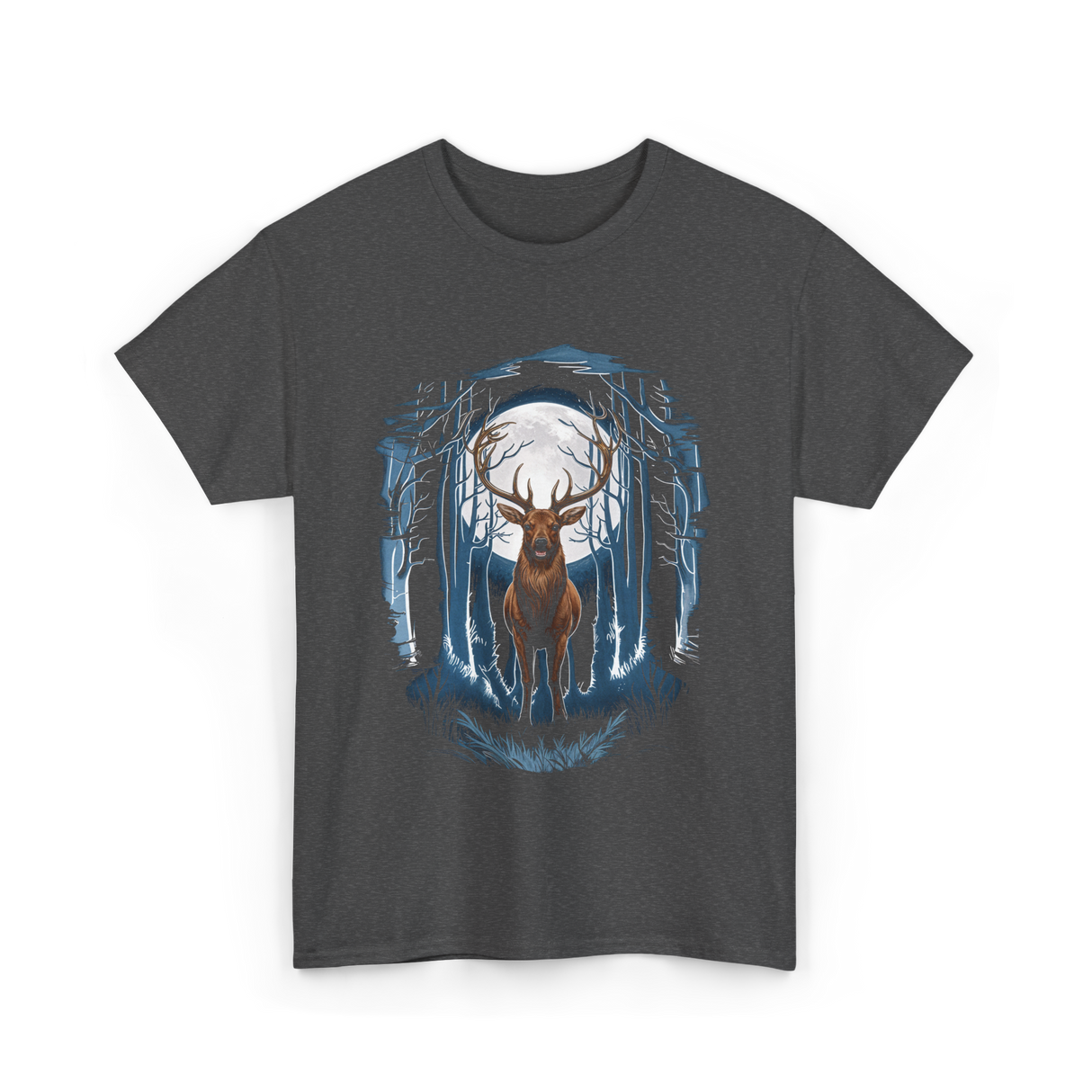 Whitetail Buck Deer Hunting T-Shirt - Dark Heather