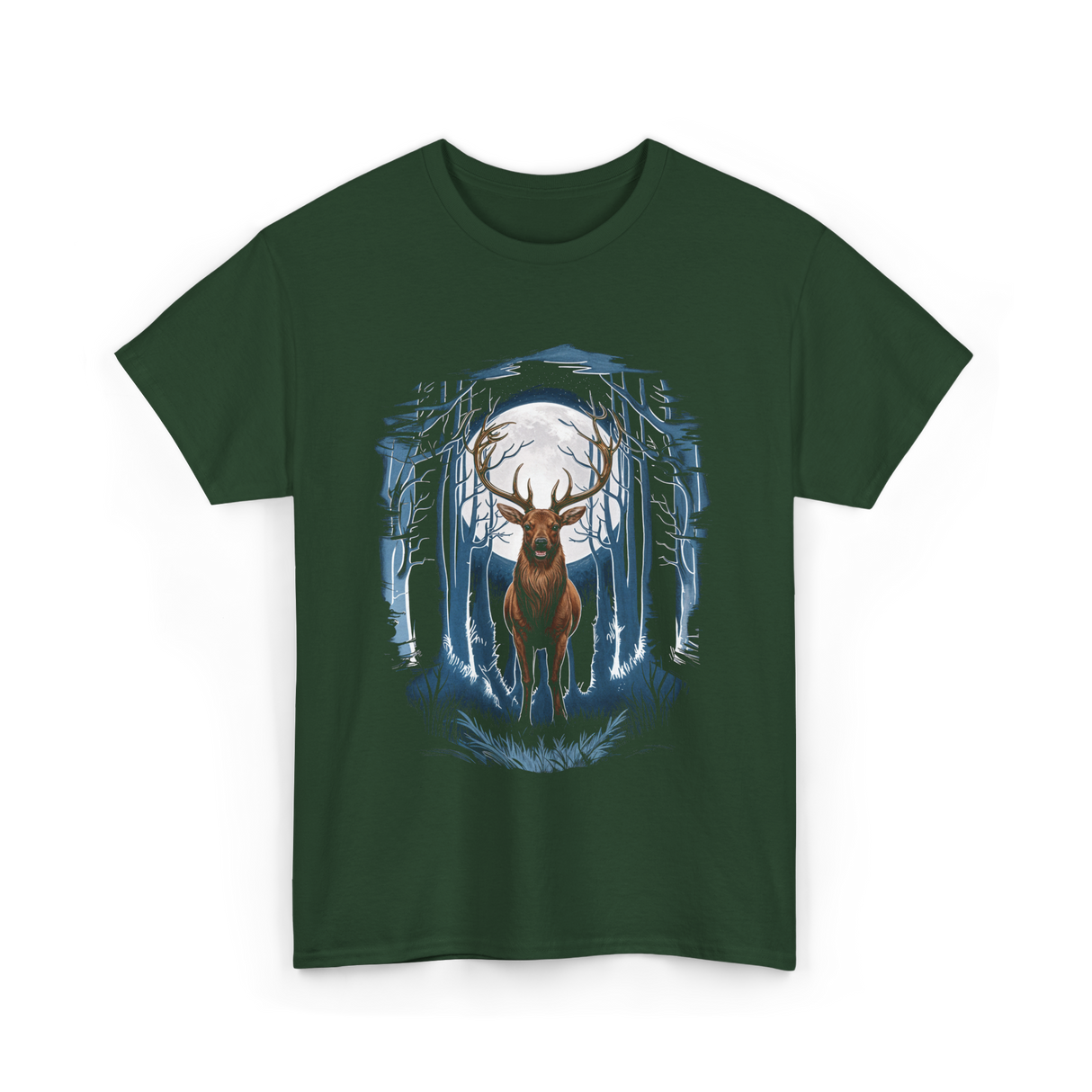 Whitetail Buck Deer Hunting T-Shirt - Forest Green
