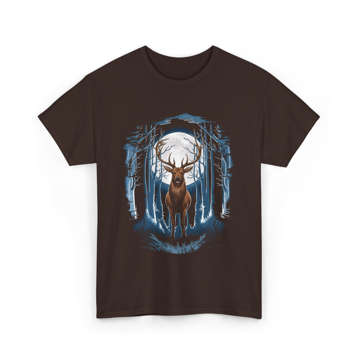 Whitetail Buck Deer Hunting T-Shirt - Dark Chocolate