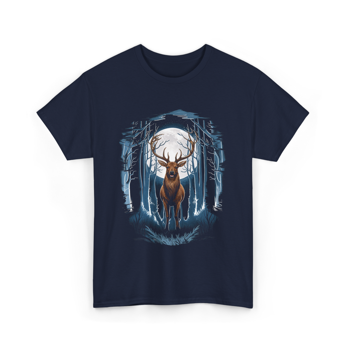 Whitetail Buck Deer Hunting T-Shirt - Navy