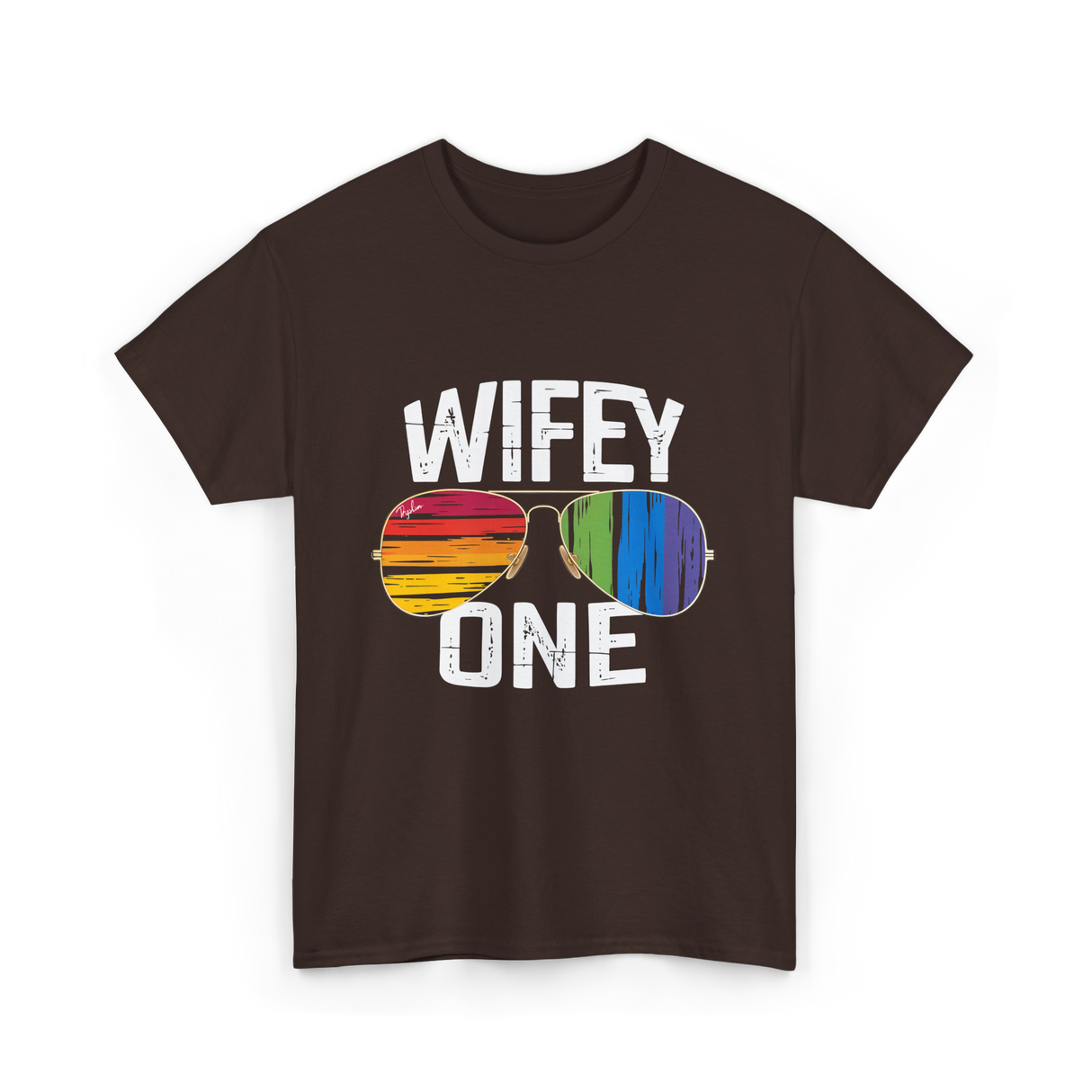 Wifey One Pride Couple T-Shirt - Dark Chocolate