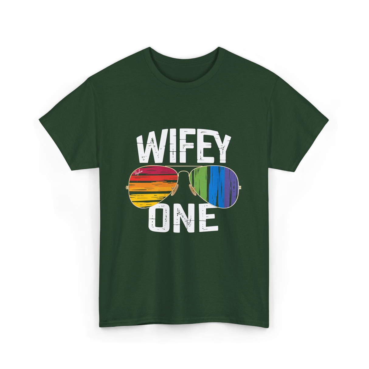 Wifey One Pride Couple T-Shirt - Forest Green