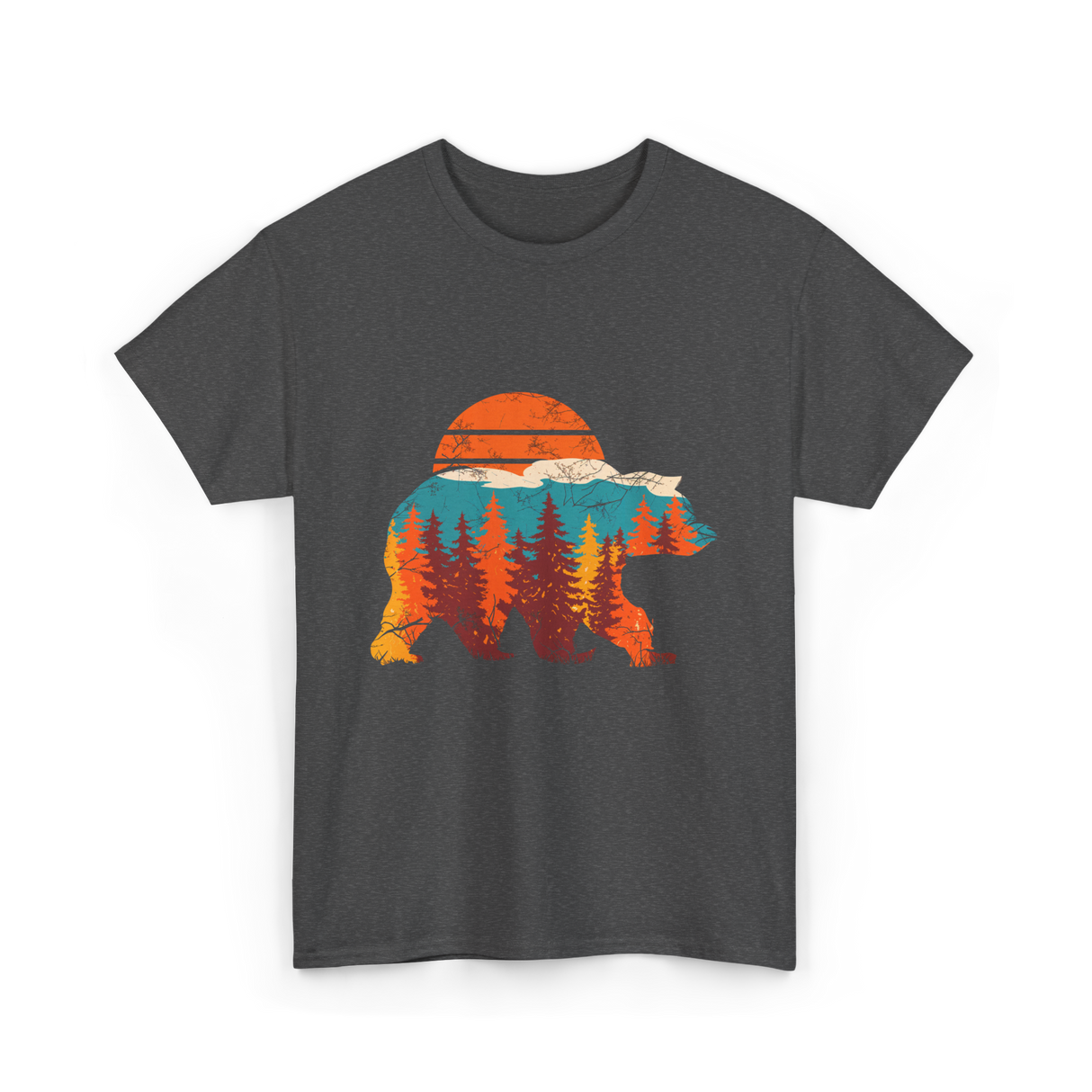 Wild Bear Sunset Nature T-Shirt - Dark Heather