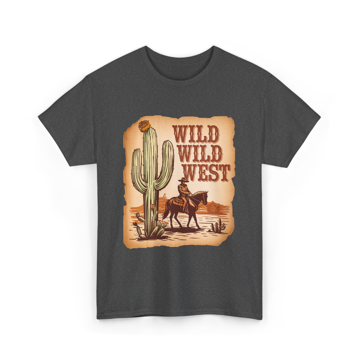 Wild Wild West Western Cowboy T-Shirt - Dark Heather