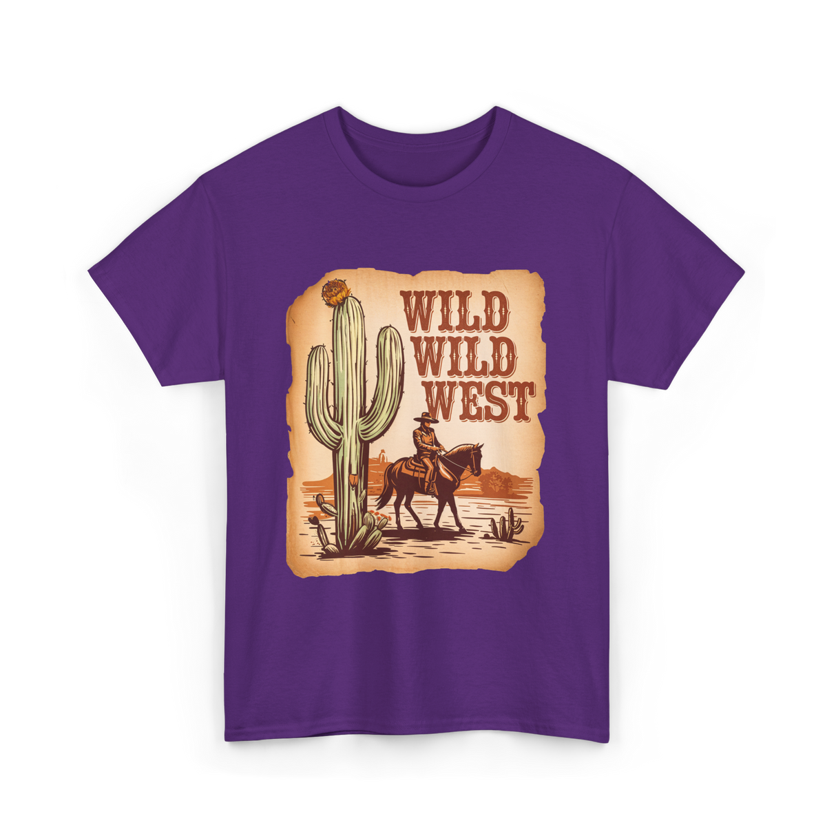 Wild Wild West Western Cowboy T-Shirt - Purple