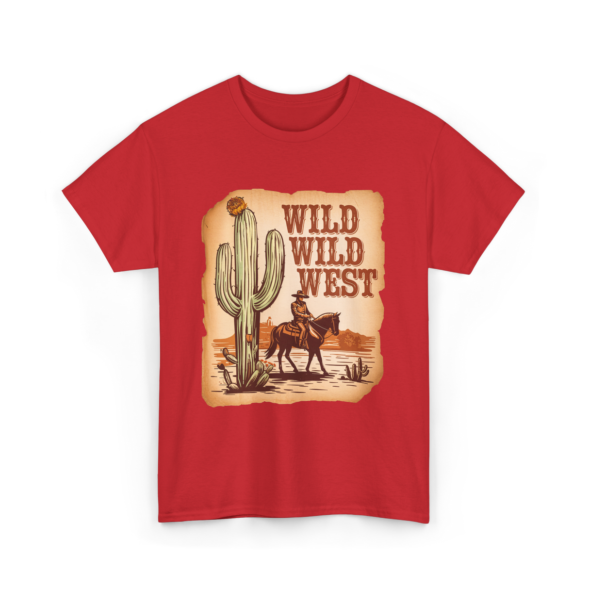 Wild Wild West Western Cowboy T-Shirt - Red