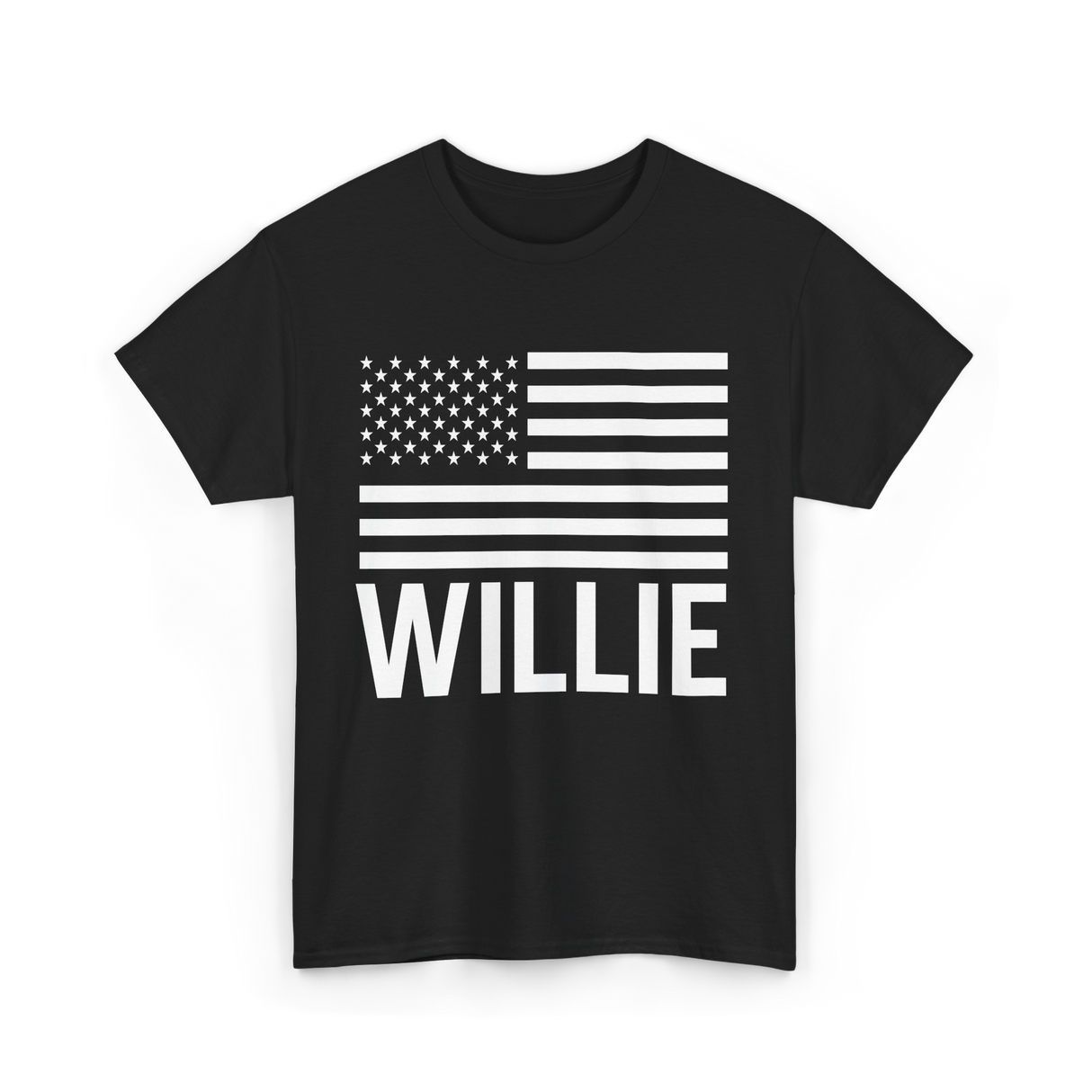 Willie Personalized Name Usa T-Shirt - Black