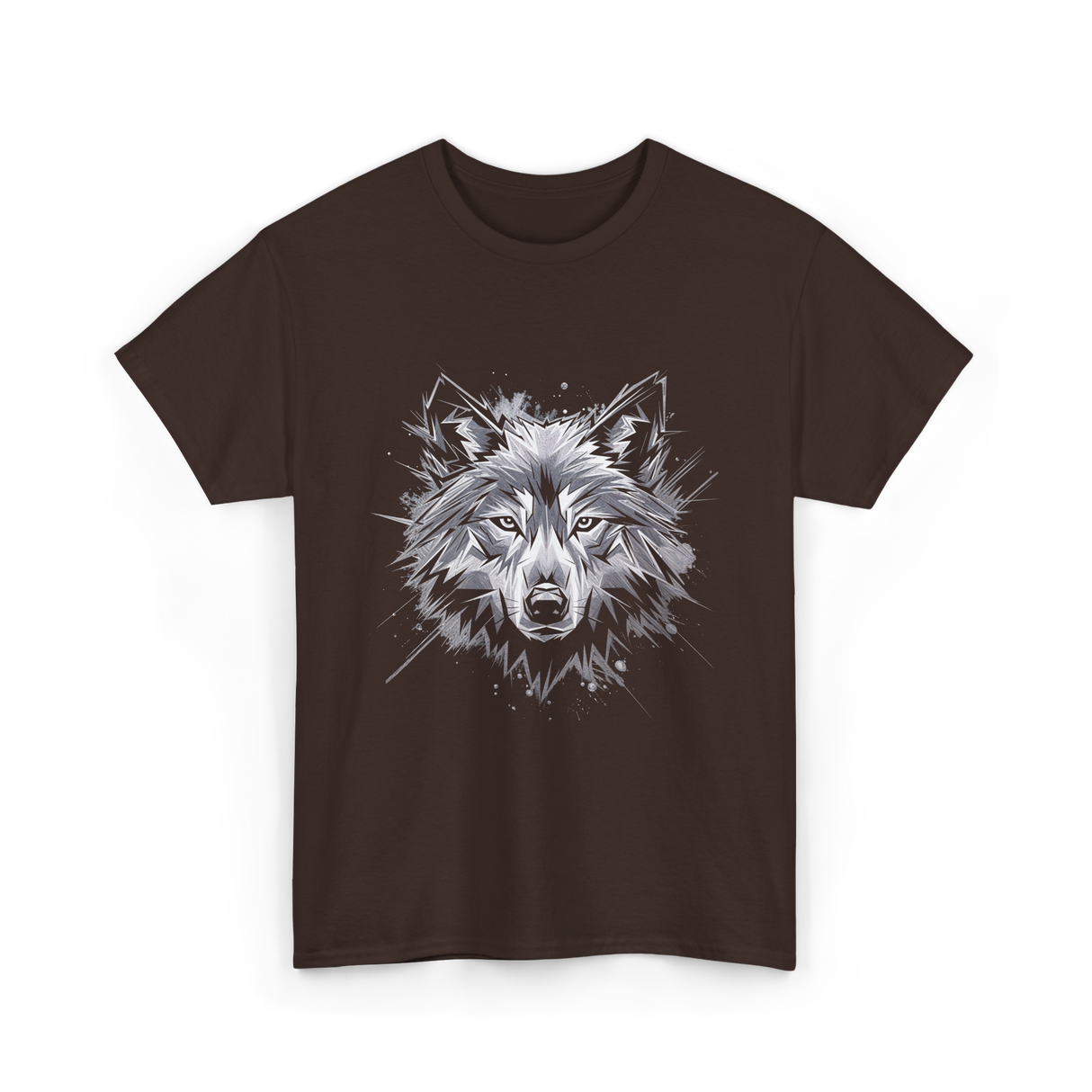 Wolf Art Animal Lover Wolf T-Shirt - Dark Chocolate