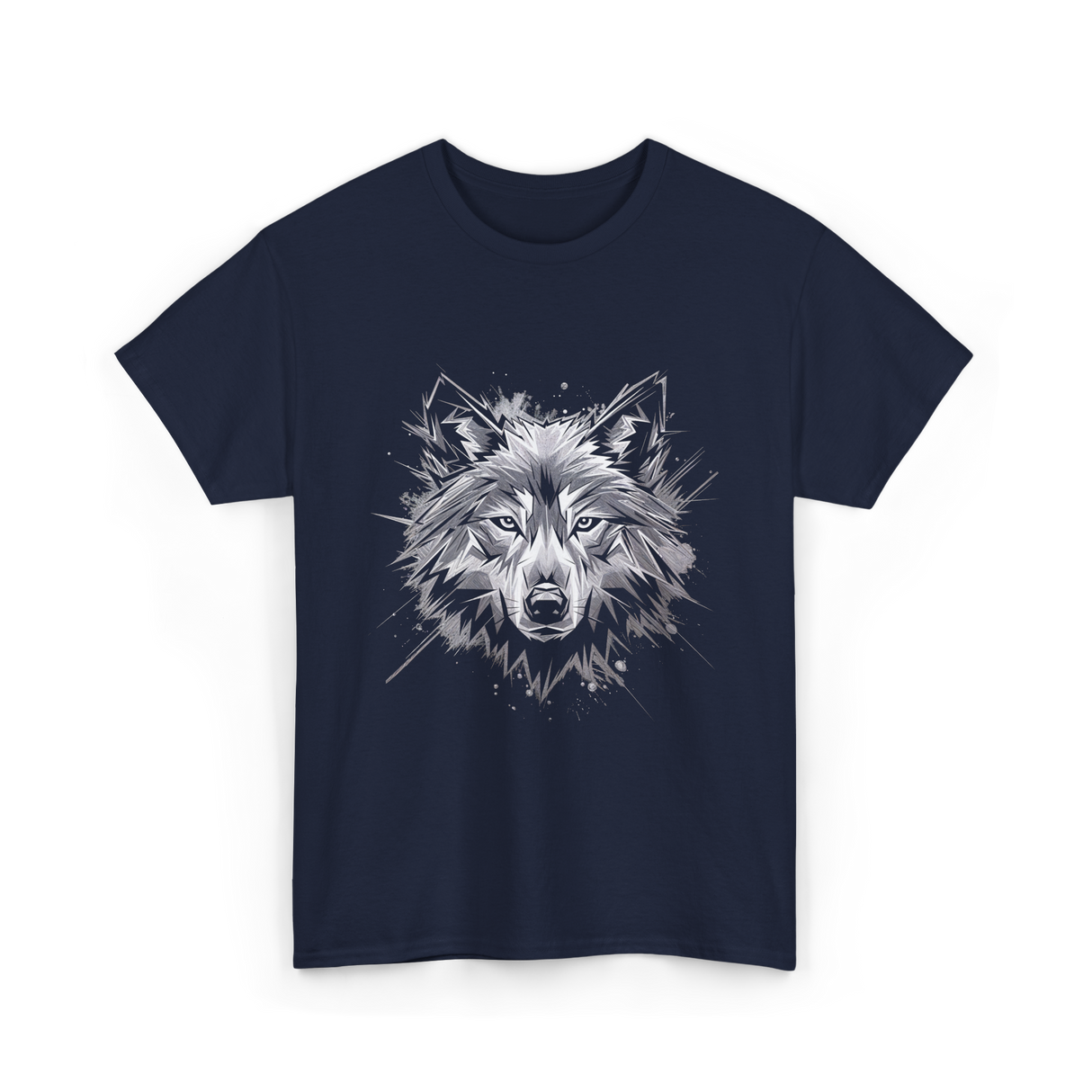 Wolf Art Animal Lover Wolf T-Shirt - Navy