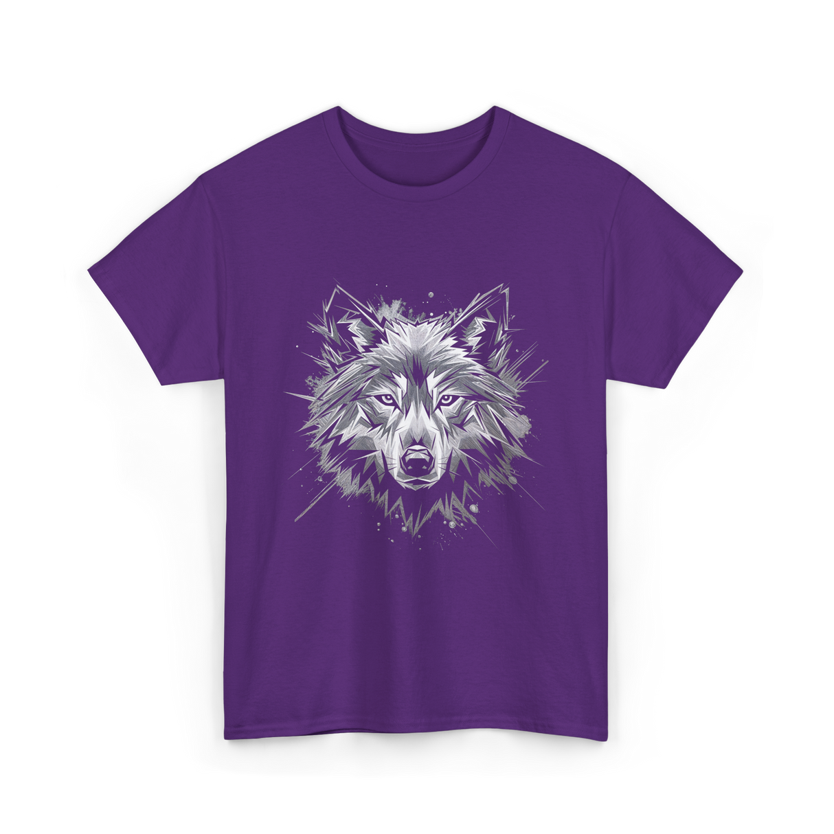 Wolf Art Animal Lover Wolf T-Shirt - Purple