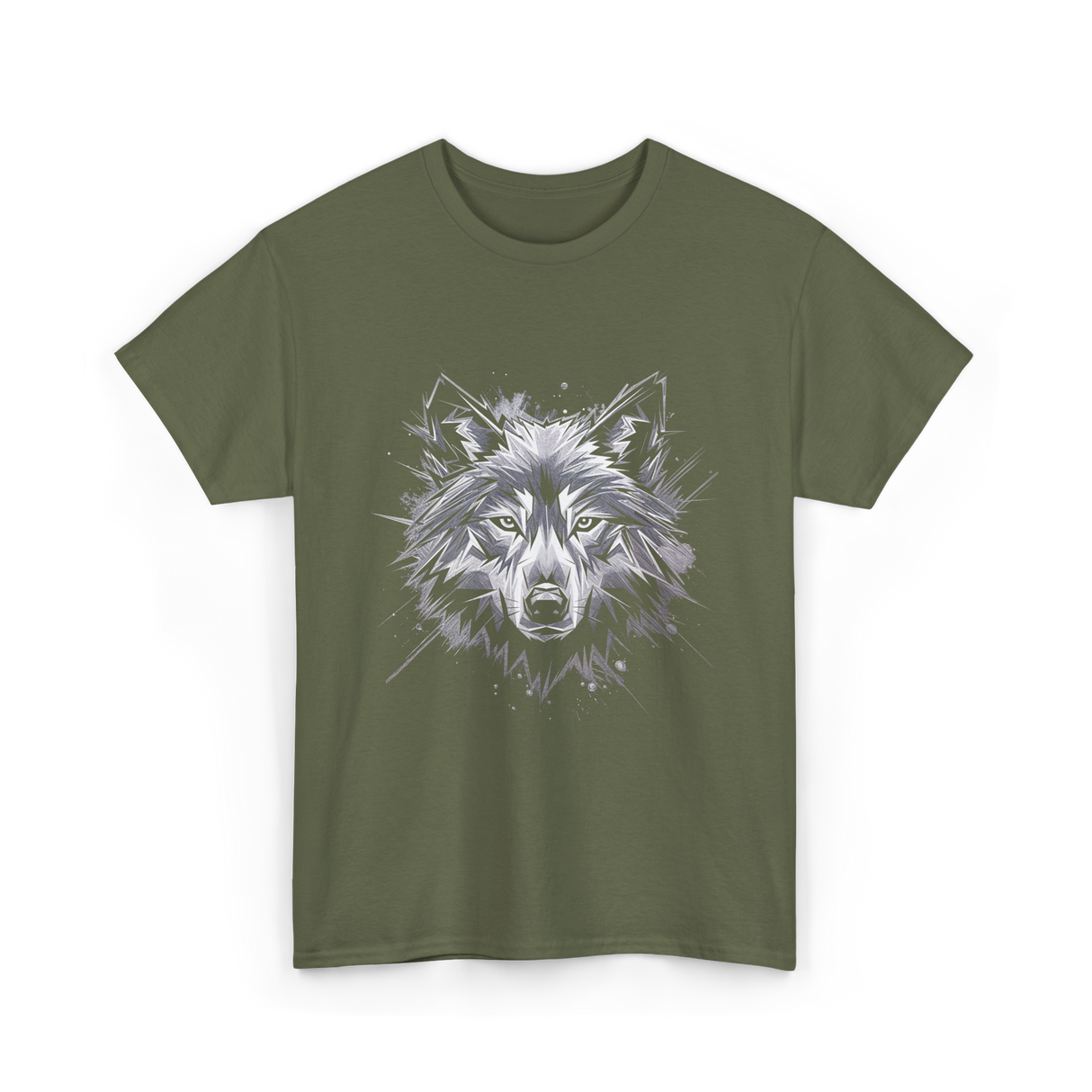 Wolf Art Animal Lover Wolf T-Shirt - Military Green