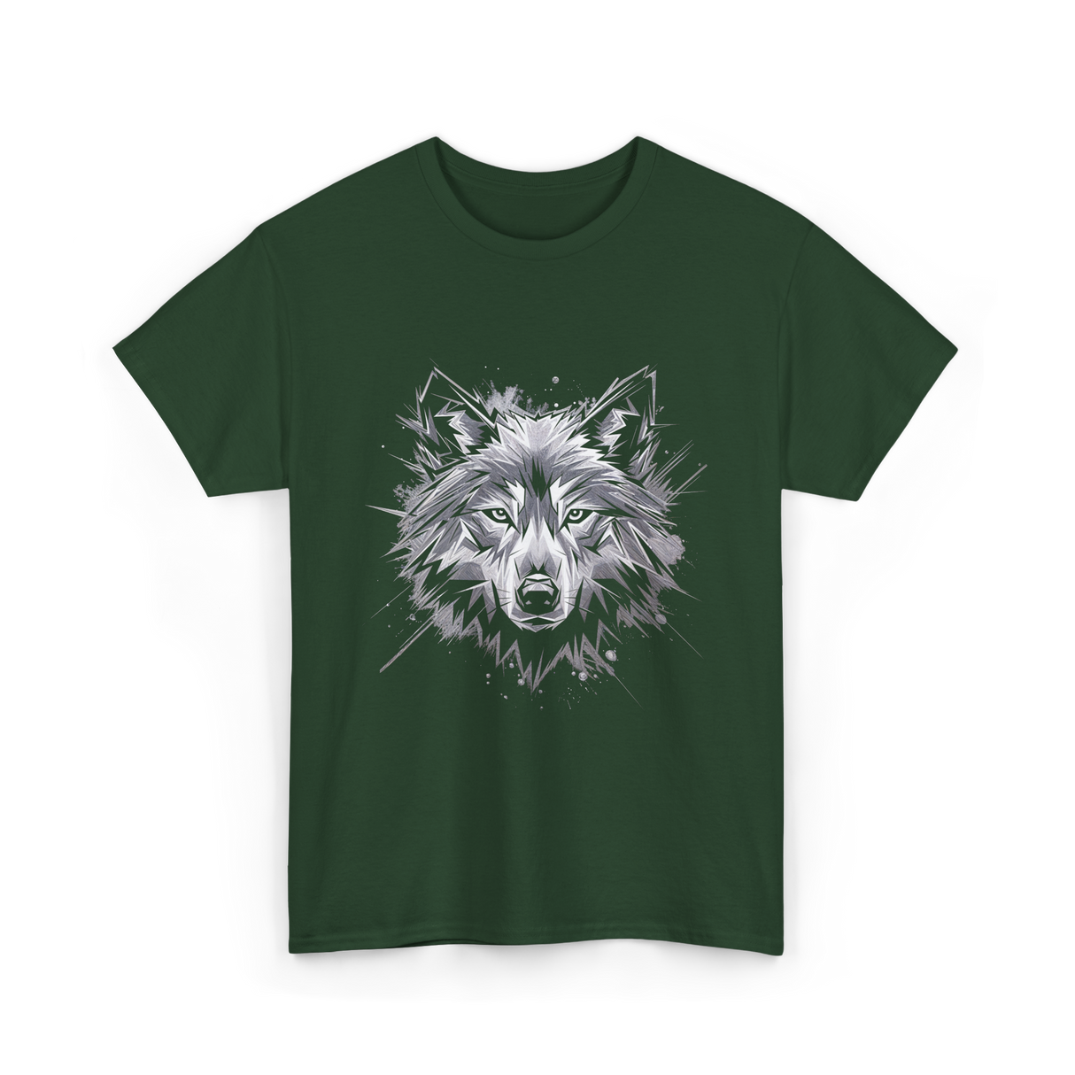 Wolf Art Animal Lover Wolf T-Shirt - Forest Green